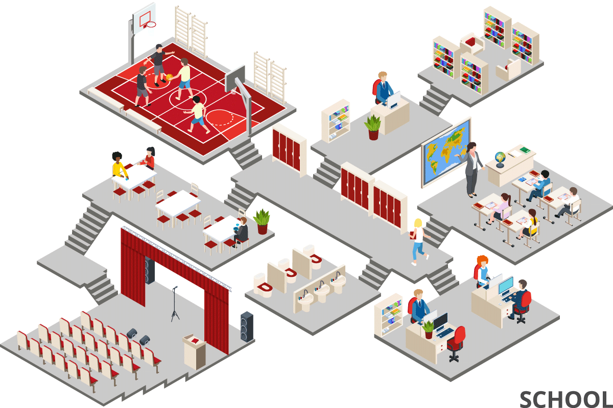 Room concepts for secondary schools and primary schools with acoustic solutions