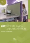 Abschirmung, Arbeitsplatz, Area Flex, Base Line, Dolle, Flex Desk, New Work, Open Space, Opti, Opti E, Opti Kiel, Opti Kiel Base, Opti Kiel View, Opti View, Room layout, technisches Datenblatt, Table top, Tischmontage