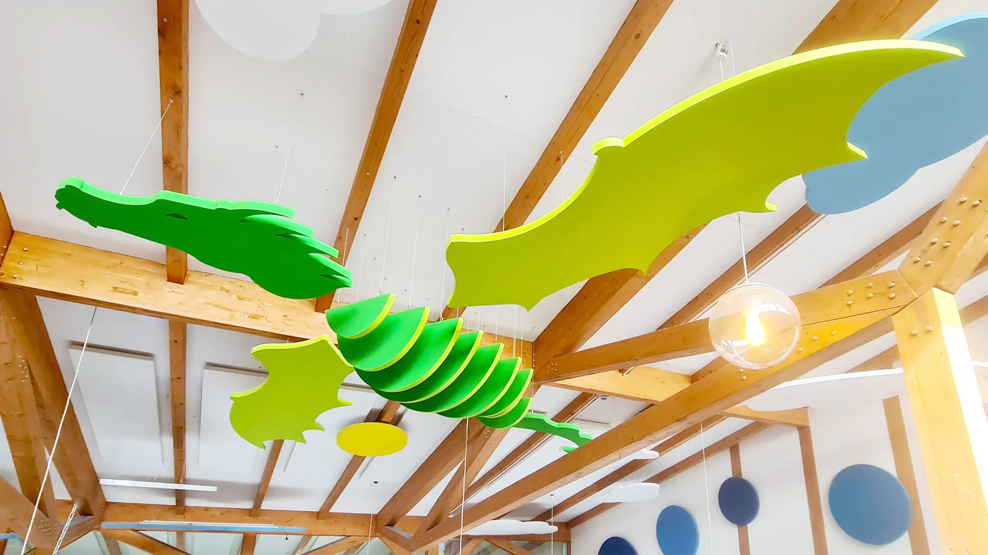 Ceiling absorber kindergarten baffles slats ceiling panels